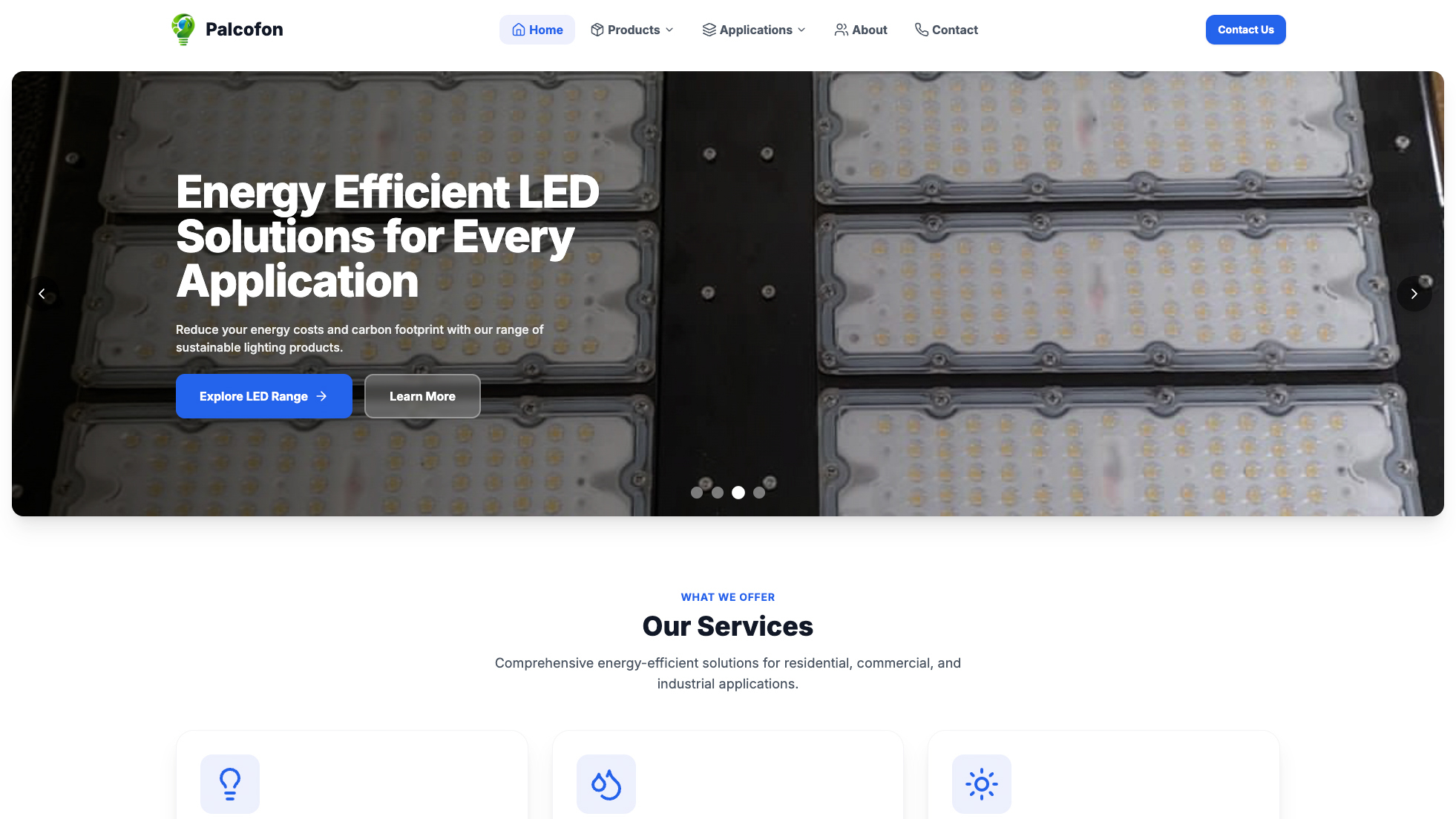 Palcofon Lighting Website