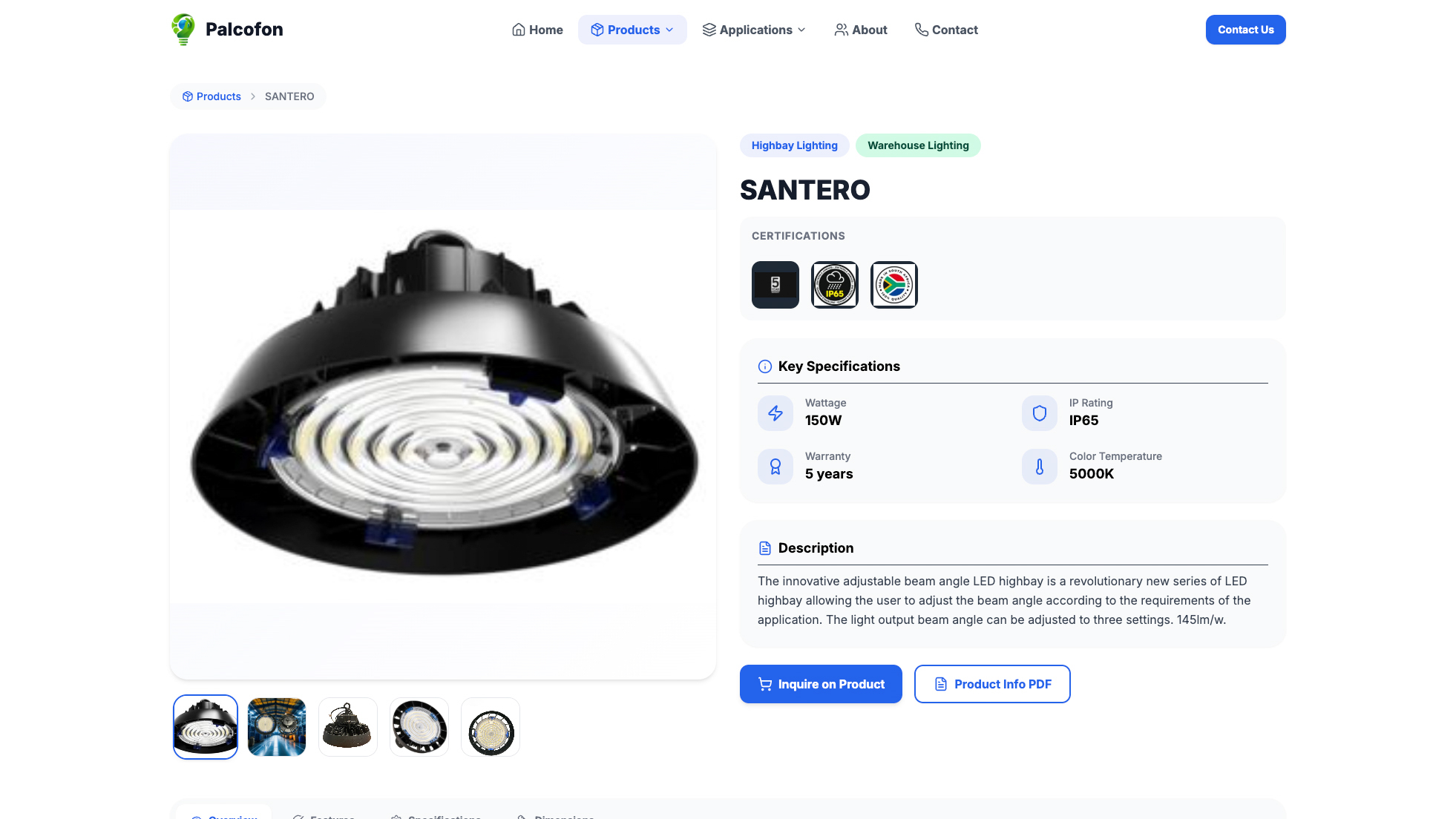 Palcofon Lighting Website